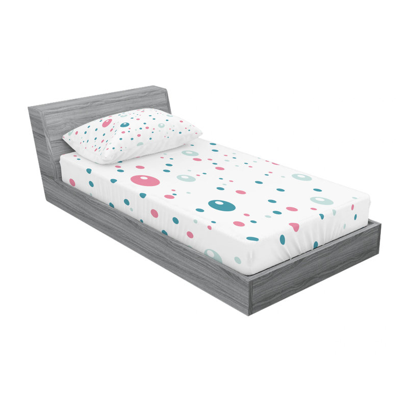Microfiber Abstract Sheet Set, Twin Sheet Set with Fitted Sheet