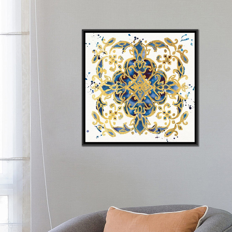 « little bijouxs iv », reproduction d’art sur toile tendue, H 18 po x l 18 po x P 1,5 po, Toile avec cadre noir, Pas de tapis