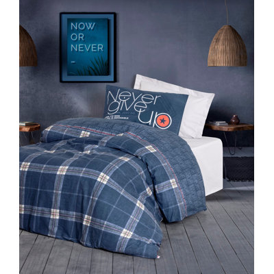 Premium 100% Cotton Ranforce Young Quilt Cover Set, Grey | Includes 63 x 87 Duvet Cover, 20 x 28 Pillowcase, & 71 x 94 Flat Sheet | Soft, Durable, Pigment Printed, Machine Washable, Button Closure Design
