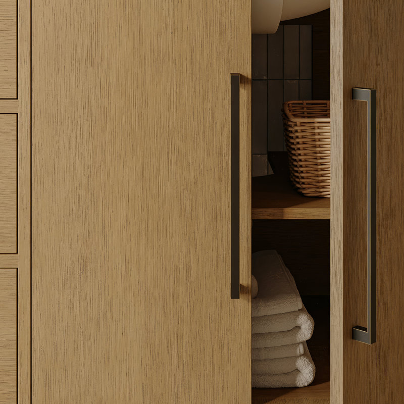 Alsup 48'' W Vanity, Wire Brushed Oak