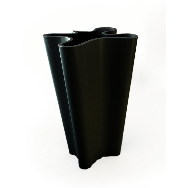 Bye-Bye Resin Pot Planter, Black, 27.5" H x 17" W x 16.25" D
