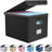 Large Linen Hanging Office Document Storage Box with Lid - Black, Collapsible Filing & Storage Boxes