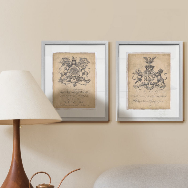 « Peerage of England I », ensemble de 2 reproductions d’art graphique encadrées sur papier