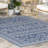Royalston Power Loom Tribal Blue Indoor/Outdoor Patio Rug-863628643