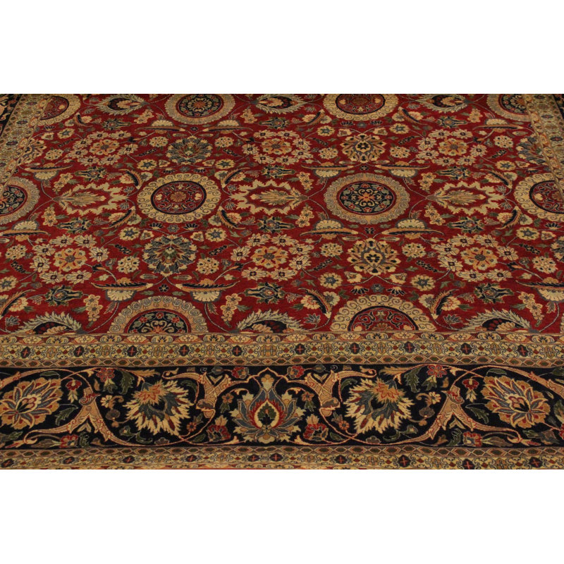 Tapis oriental en laine rouge / brun 9 pi 3 po x 12 pi 2 po Aaru