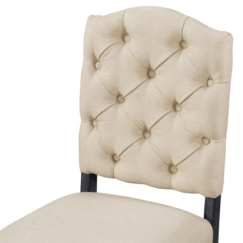 Ensemble de chaises de salle à manger de style rétro avec 4 chaises rembourrées (espresso), Beige, Espresso