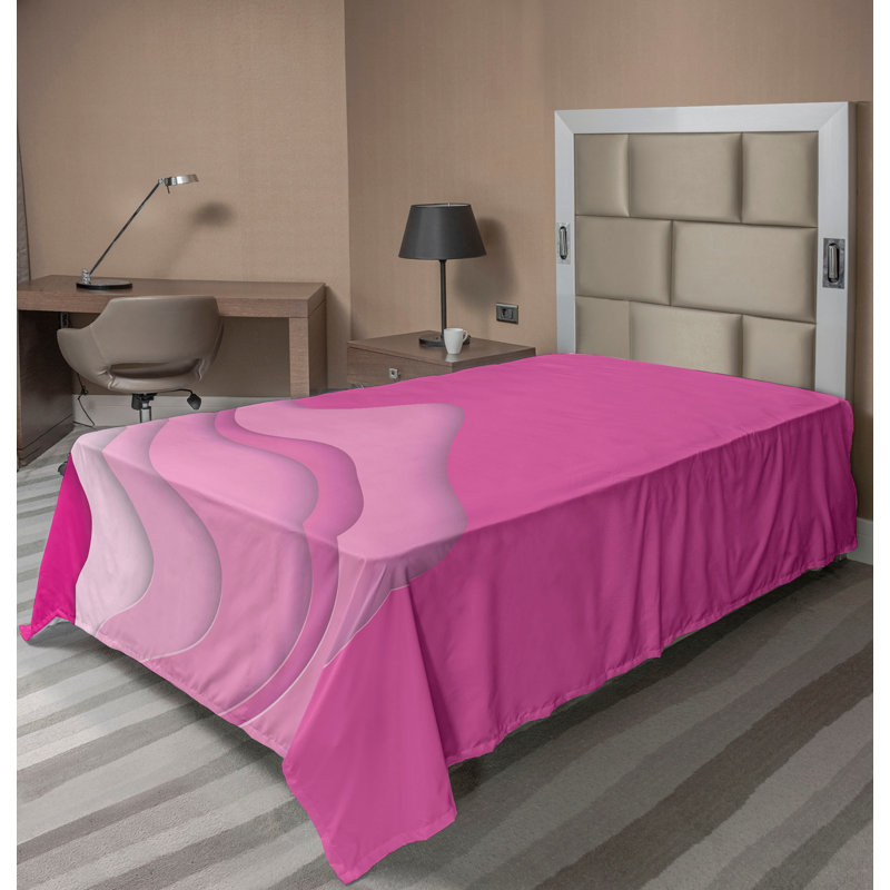 Drap plat moderne de style bohème Ambesonne, Drap plat pour lit simple TG, Rose / rose doux / motif abstrait magenta