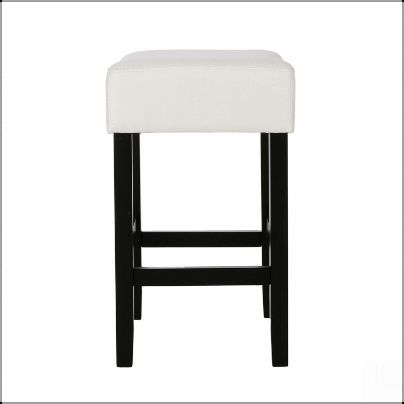 Set of 2, 26.75" Backless Fabric Counter Height Barstool, Beige