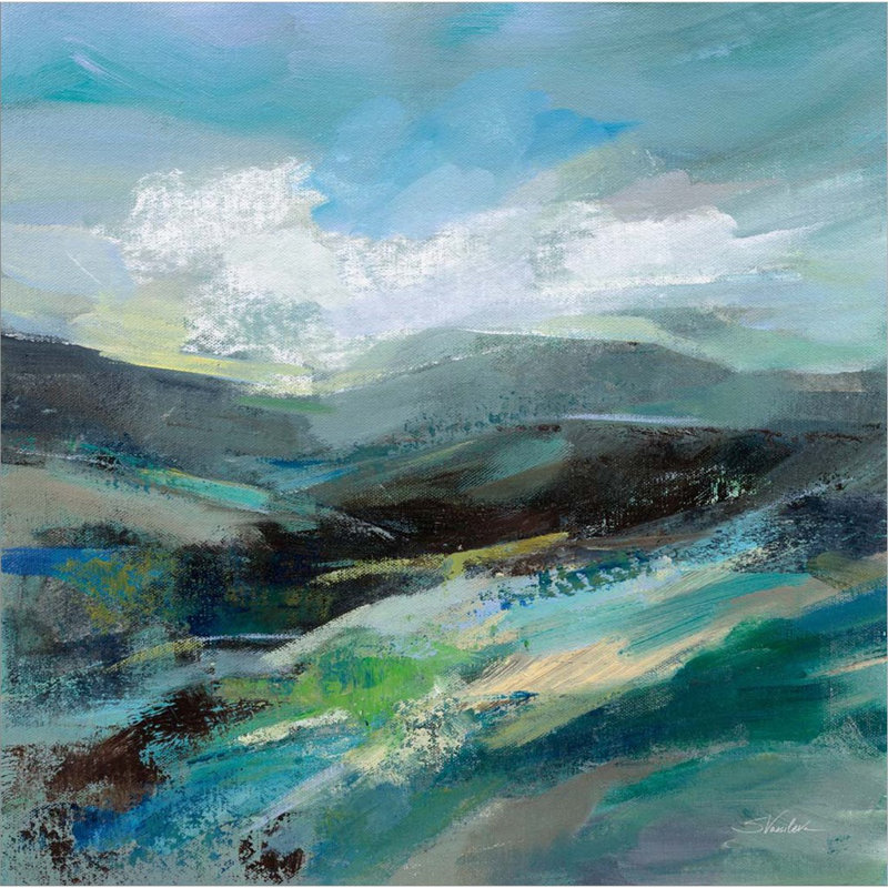 Turquoise Slopes II par Silvia Vassileva - peinture sur toile tendue