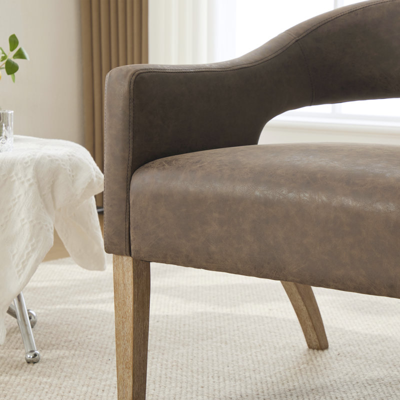 Fauteuil d'appoint rembourré l 26,16 po, Café