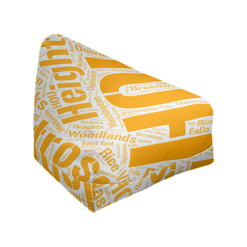 Classic Bean Bag, 30" H x 27" W x 25" D, Orange Polyester Blend, Houston