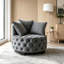 Chaise d'appoint contemporaine rembourrée et capitonnée-129420630
