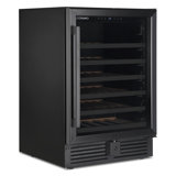 Cosmo Lumin Collection 24 In. 52-bottle Single Zone Compressor Wine Cooler, Digital Controls, Led Lighting, Matte Black