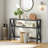 39.4" Glass Console Table with 2 Open Storage Shelves and X-Shaped Frame-1583763354