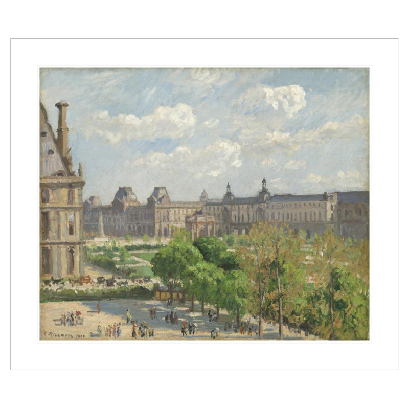 Place du Carrousel Paris par Camille Pissarro, impression giclée sur cadre, H 33,5 po x l 38,95 po