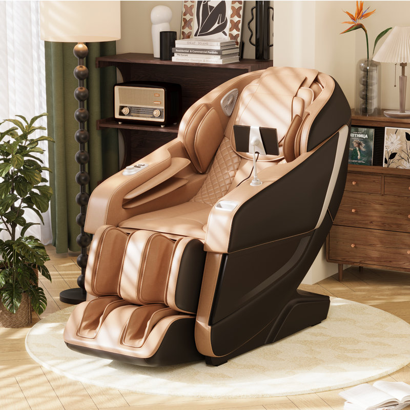 2025 All-new Multi-function Zero-gravity Massage Chair with Full-body Airbag,SL track with AI Voice, LED Aange Lights, Waist and Calf Heating, and On-screen Controller