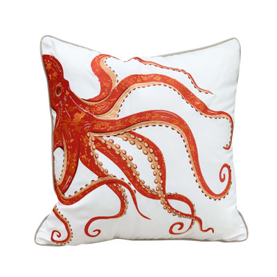Embroidered Outdoor Throw Pillow