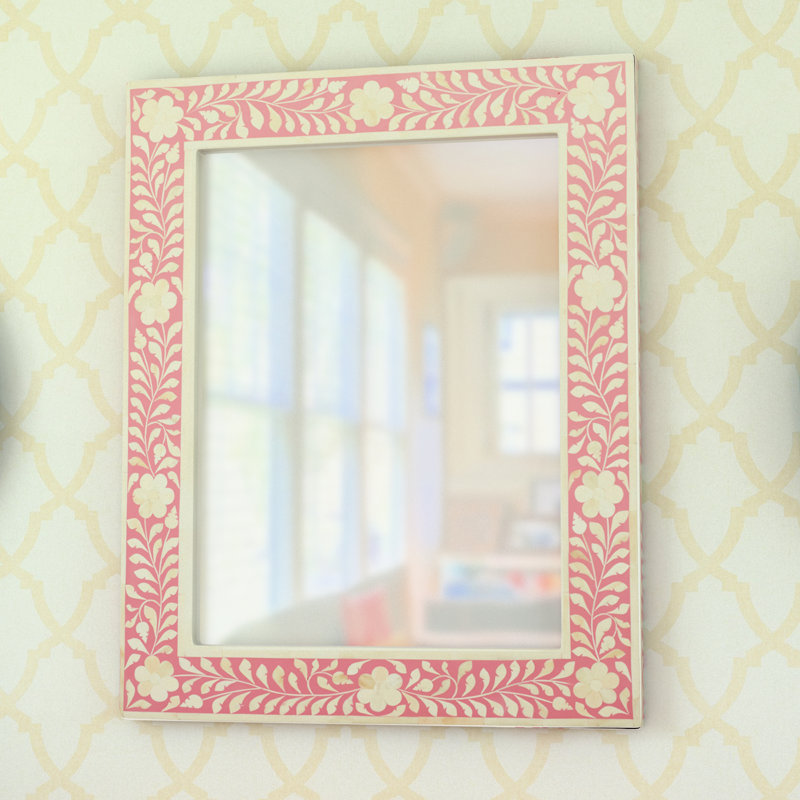 Vivienne Pink Bone Inlay Wall Mirrored