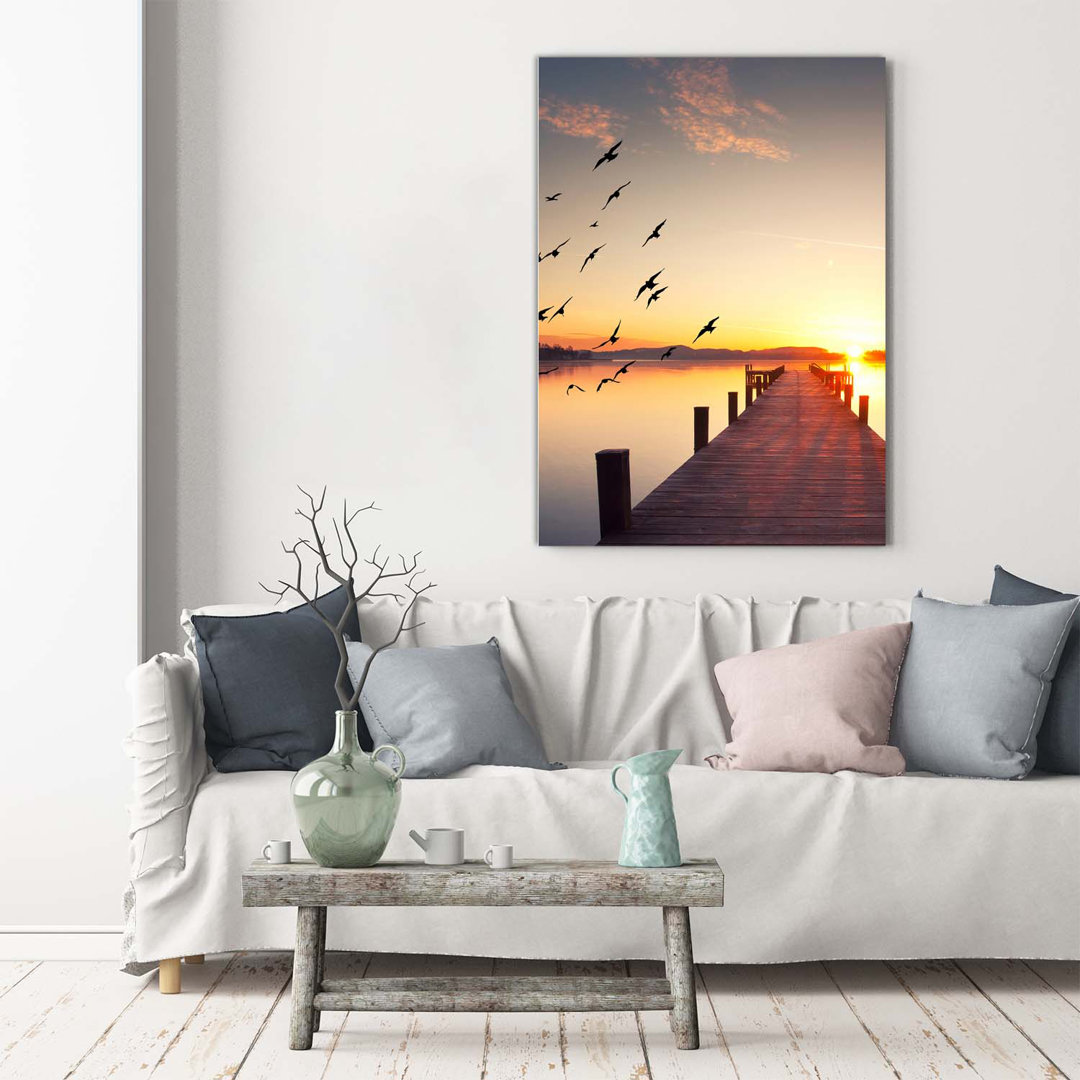 Sunset Pier - Wrapped Canvas Print
