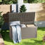 Boîte de rangement extérieure en résine pour oreillers d'extérieur, outils de jardin et fournitures de piscine, étanche, verrouillable 320 gallons