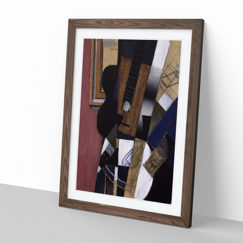 Guitar and Pipe by Juan Gris - Framed Print, Walnut Framed, 48cm H x 36cm W x 2cm D