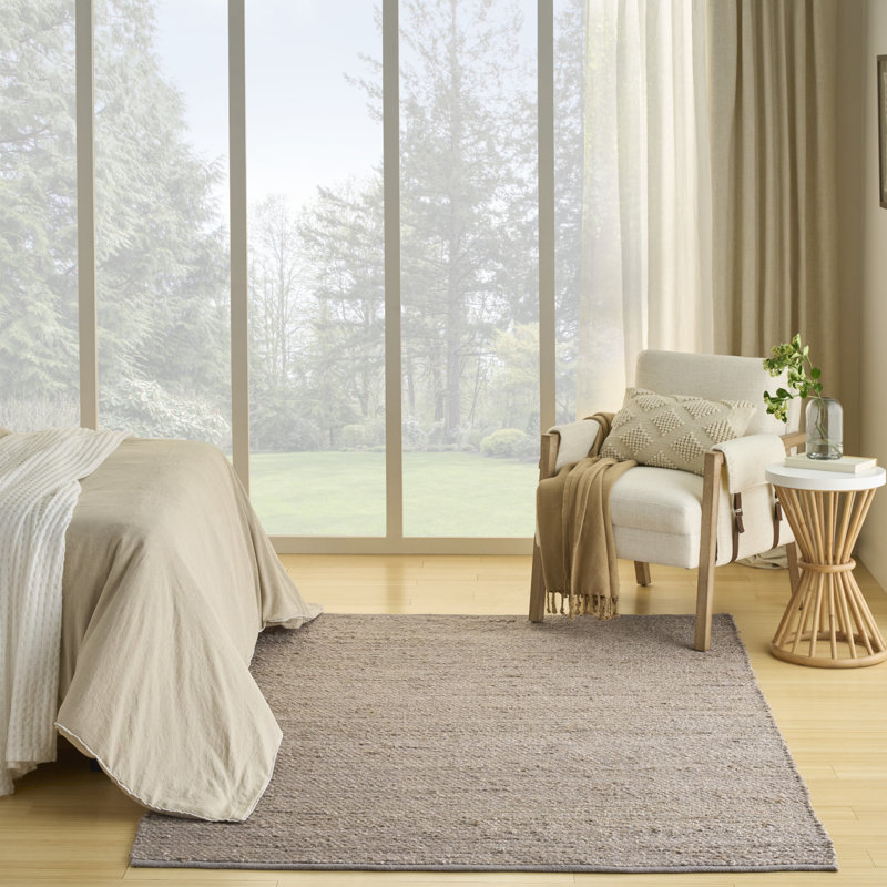  Natural Jute 6' x 9' Grey Farmhouse Indoor Rug, Rectangle 6' x 9', Gray