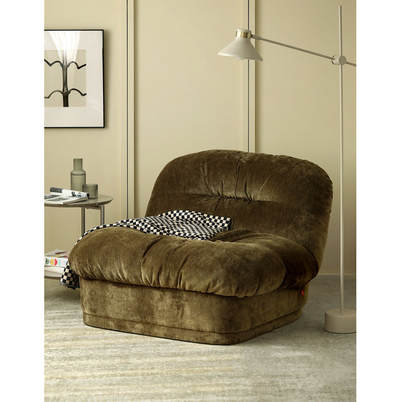 Chaise en chenille haute densité, sans accoudoirs, Chenille vert foncé foncé