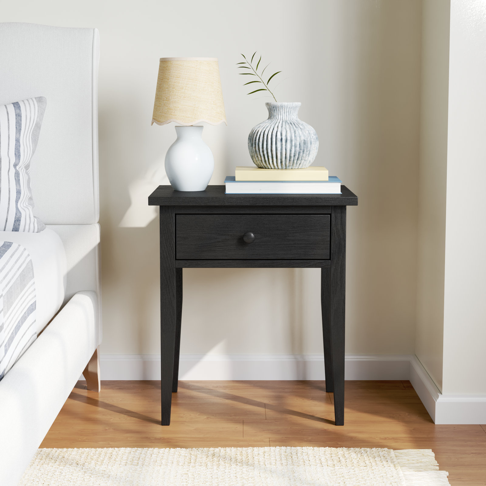 Bronwyn 1 Drawer Nightstand, Black