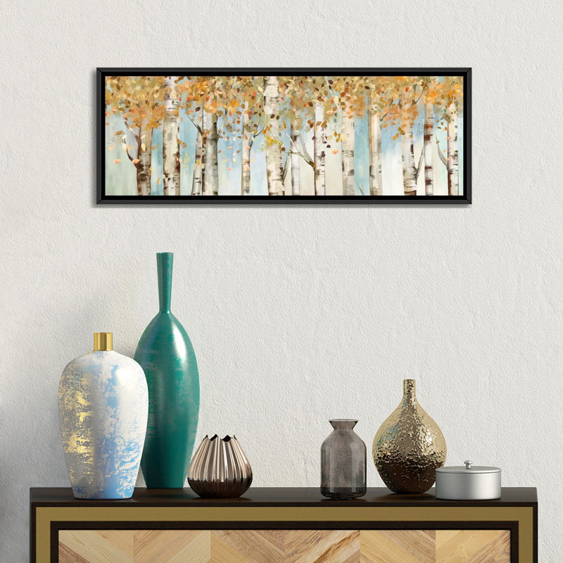 « bouleau country » par allison pearce, impression sur toile tendue, H 12 po x l 36 po x P 1,5 po, Toile encadrée noire