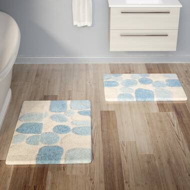 Ebern Designs Creline Bath Rug Color: Aquamarine