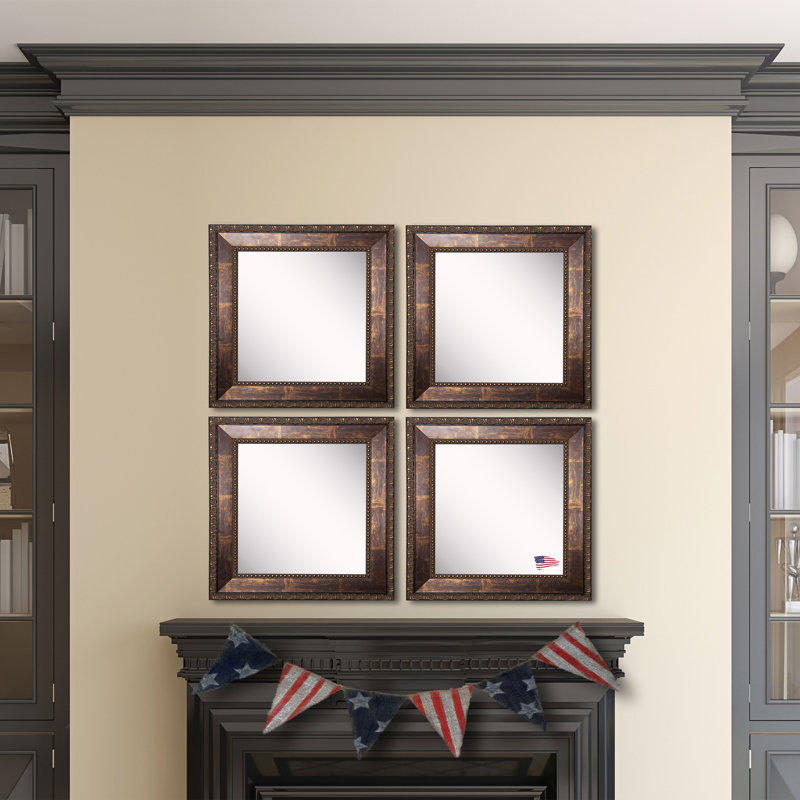Ensemble de miroirs traditionnels 4 pièces en bronze cuivre Derrik