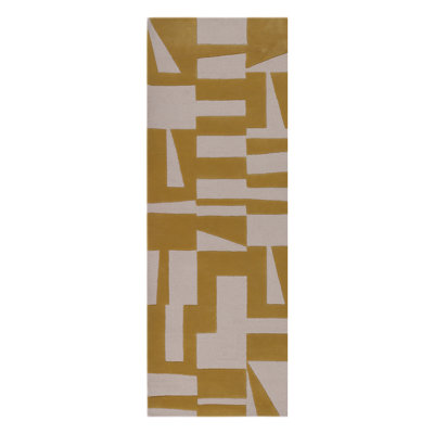 Geometric Area Rug in Mustard Yellow