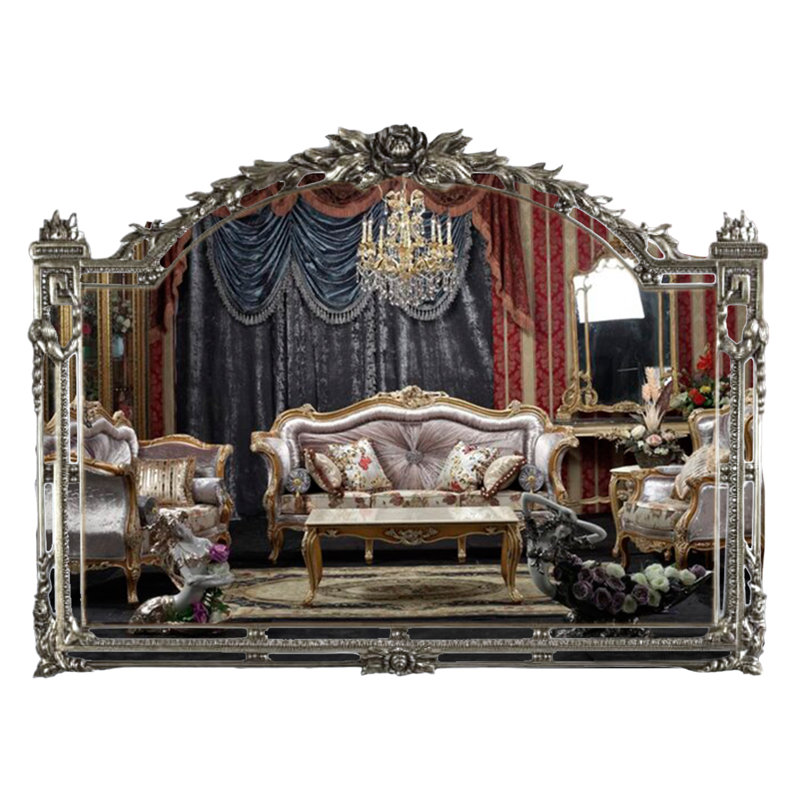 Daylan Solid And Engineered Wood Arch Mirror, Silver