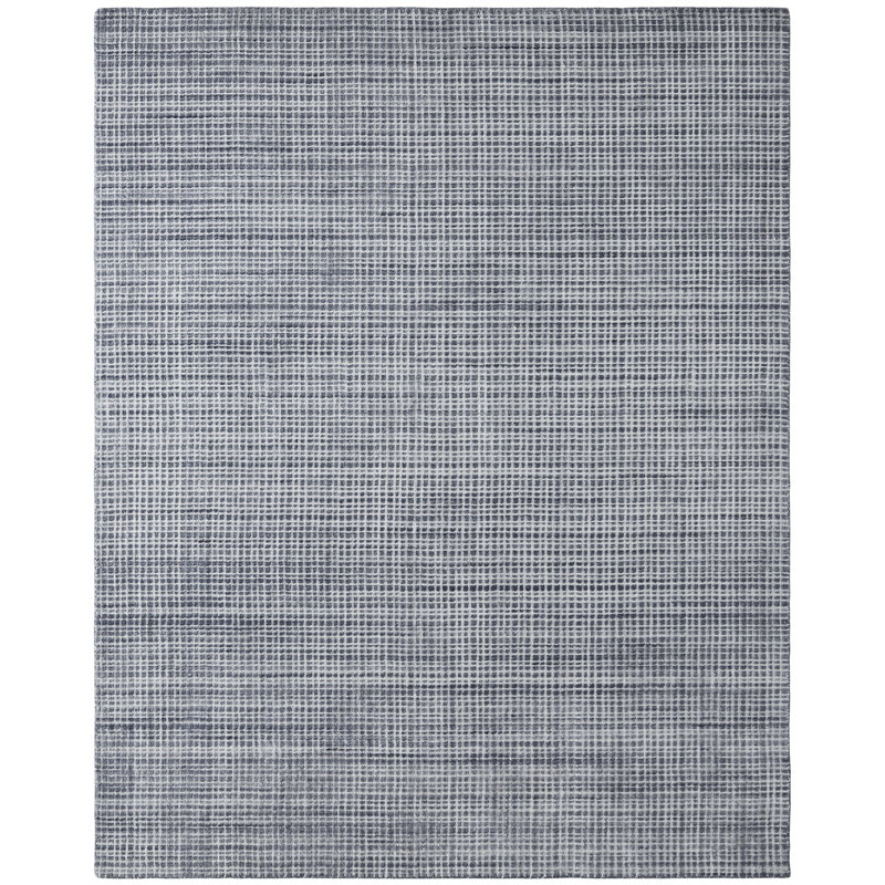 Pinebrook Hand Loomed Plaid Area Rug in Gray, Rectangle 8' x 10'