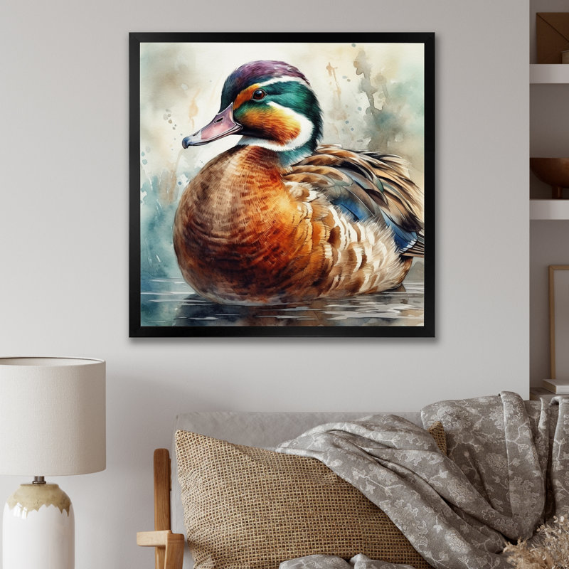 Magnificent_Male Duck IV - Print, Black Picture Framed, 16" H x 16" W