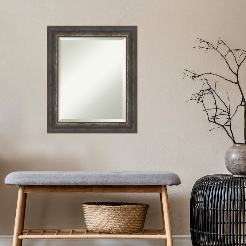 Ekko Flat Wall Mirror, 24.5" x 20.5", Dark Gray
