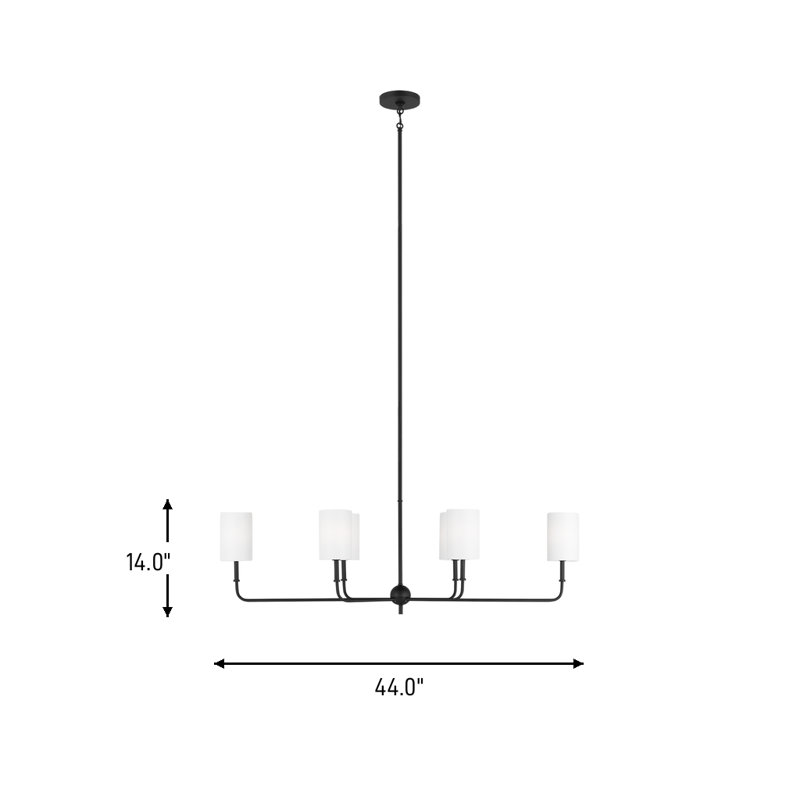 Foxdale 6 - Light Chandelier, Midnight Black