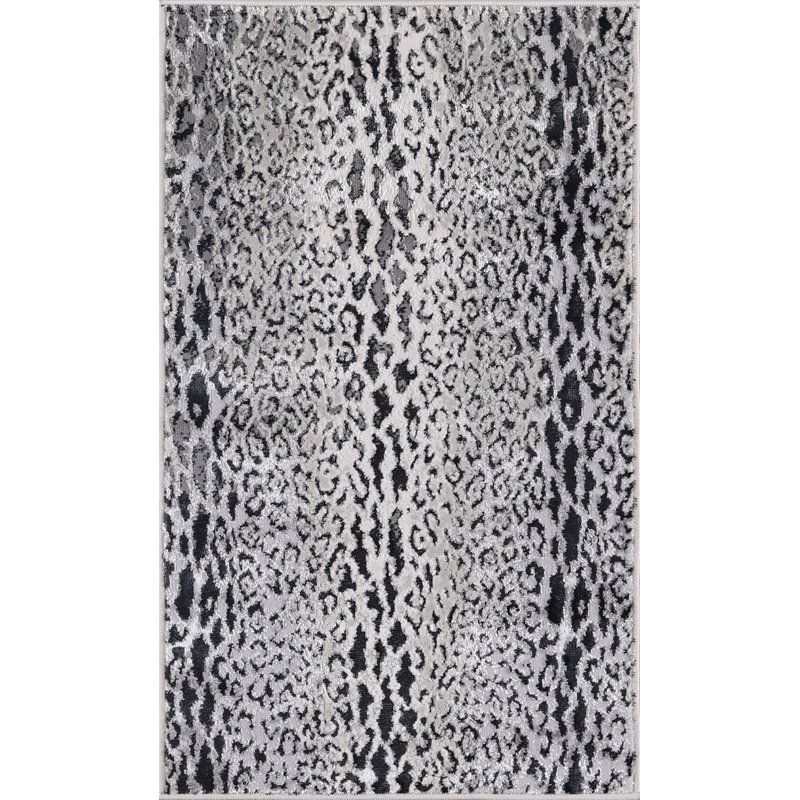 Parkwoods Collection Abstract Animal Print Neutral Area Rug, Rectangle 1 pi 9 po x 2 pi 9 po