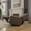 Fauteuil inclinable et oscillant Global Home avec repose-pieds manuel, cuir fleur souple et structure en bois franc durable pour un confort ultime-775991375