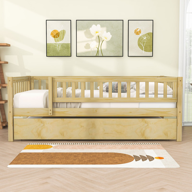 Lit de jour avec couchette Alene, Simple, Naturel