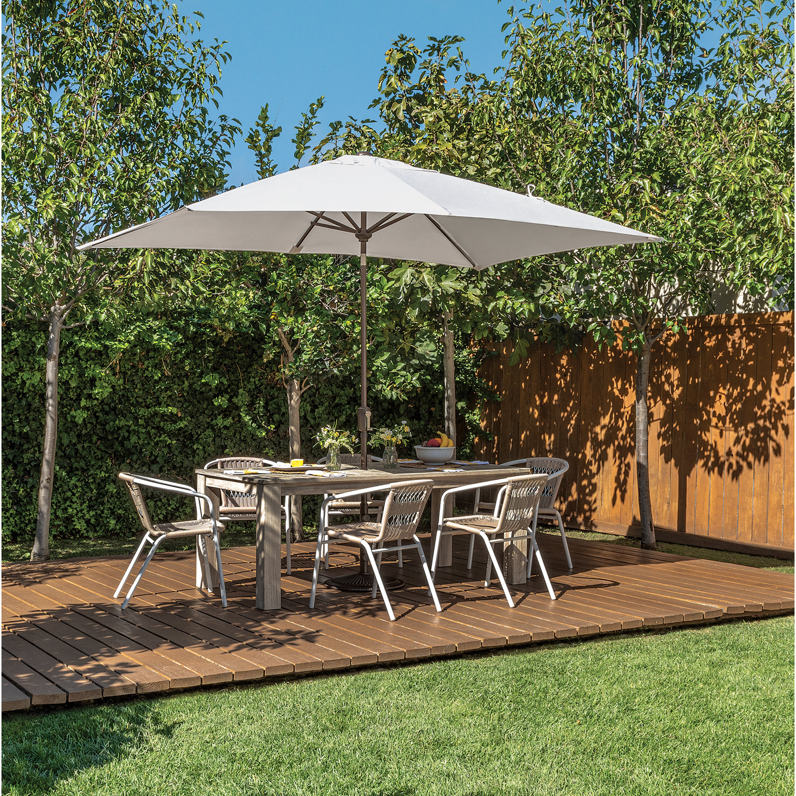 Launceston 78'' Outdoor Umbrella, Canvas Natural Sunbrella® Canvas, Bronze