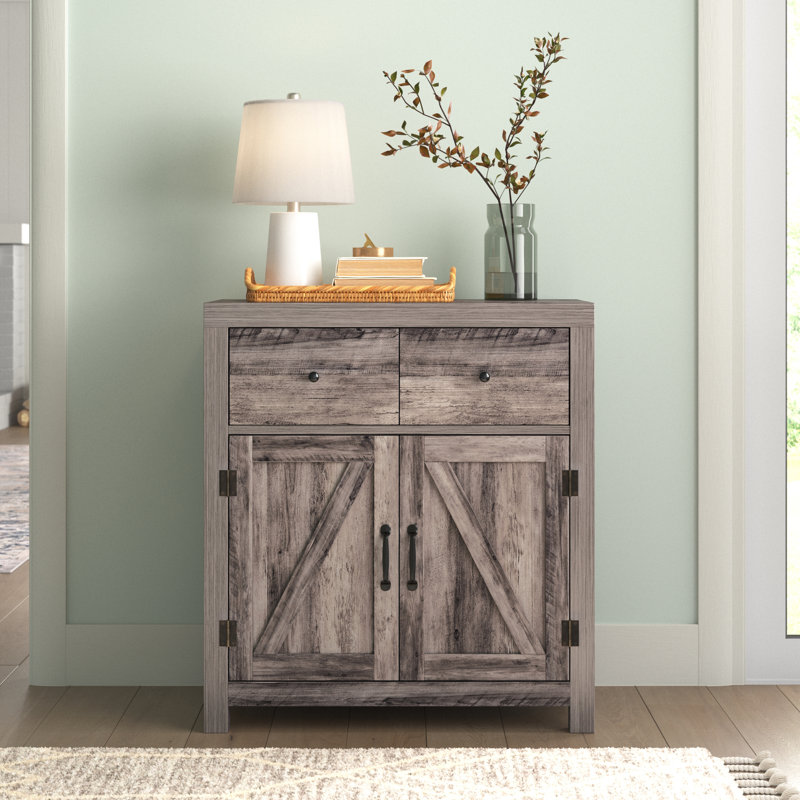 Quinton 2-Door Accent Cabinet, Gray