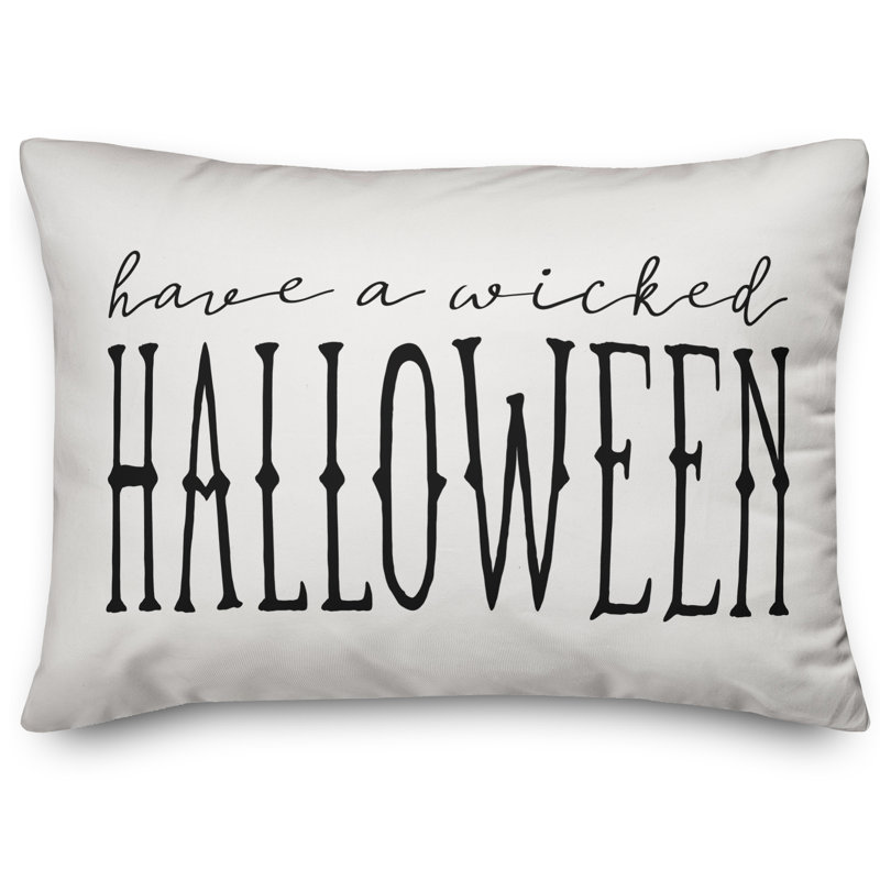  Have a Wicked Halloween Lumbar Pillow, White