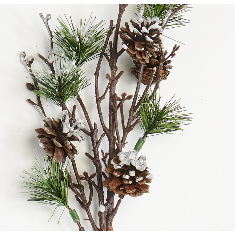 21" Artificial Snowy Pine & Pine Cone Holiday Spray