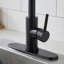 Robinet de cuisine noir mat avec douchette rétractable, poignée simple, installation à 1 ou 3 trous, acier inoxydable, pour éviers de ferme, utilitaires et bar | Idée de cadeau-122633982