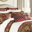 Édredon grand brun 4 pièces - Nettoyage à sec et taies décoratives, lavable à la machine, pièce de style classique, agencement de couleurs élégant