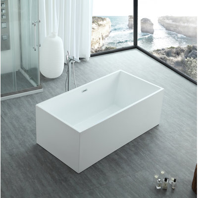 Aphrodite 59'' x 29.5'' Soaking Acrylic Bathtub