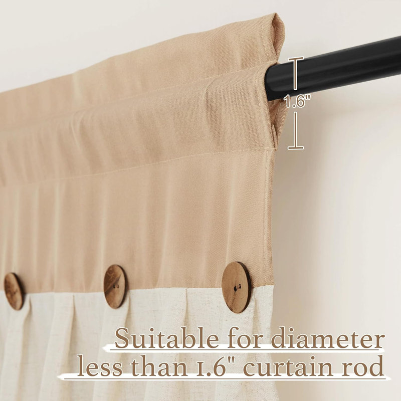  Thick Linen Valances for Kithcen/Living Room, Farmhouse Style Kitchen Window Tiers Shades Linen Textured Rod Pocket Curtains Topper, 2 Panels