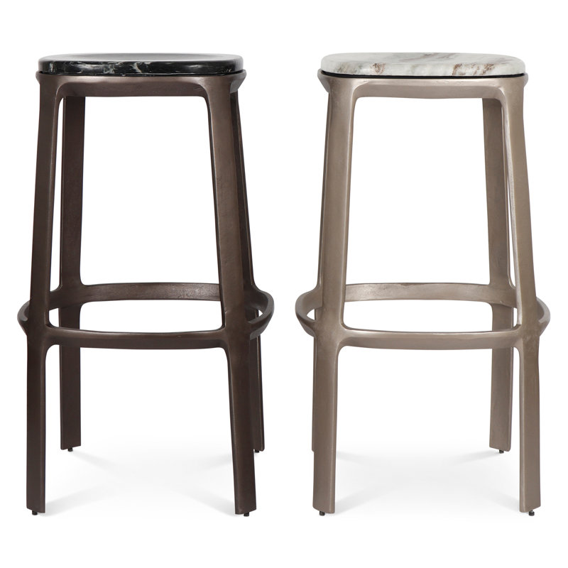 Soder Counter Stool with Metal Frame, Black/Bronze, Bar Stool (30" Seat Height)