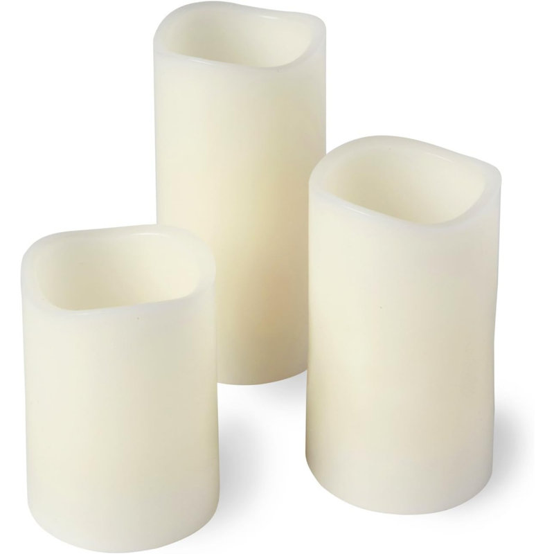 Real Wax Battery Operated Flameless LED Candles with Timer, 2